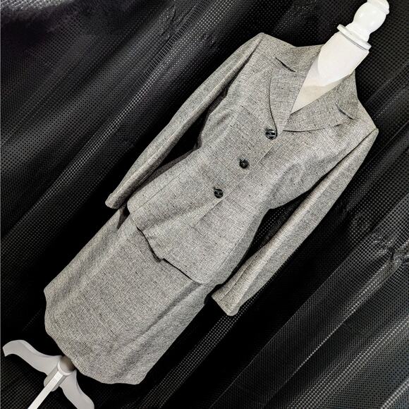 NWOT! SUIT STUDIO, NEW YORK! SILVER/GRAY W/BLACK PENCIL SKIRT SUIT SET! SZ 8 - Picture 13 of 13